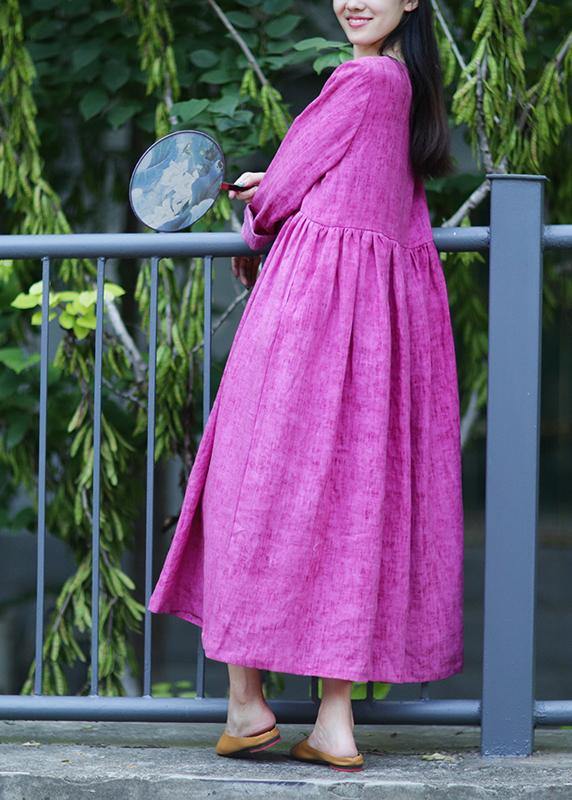 Natural o neck Cinched fall tunic dressRunway purple A Line Dress - bagstylebliss