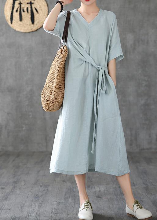 Natural v neck tunic linen dresses Fashion Ideas pink Dress summer - bagstylebliss