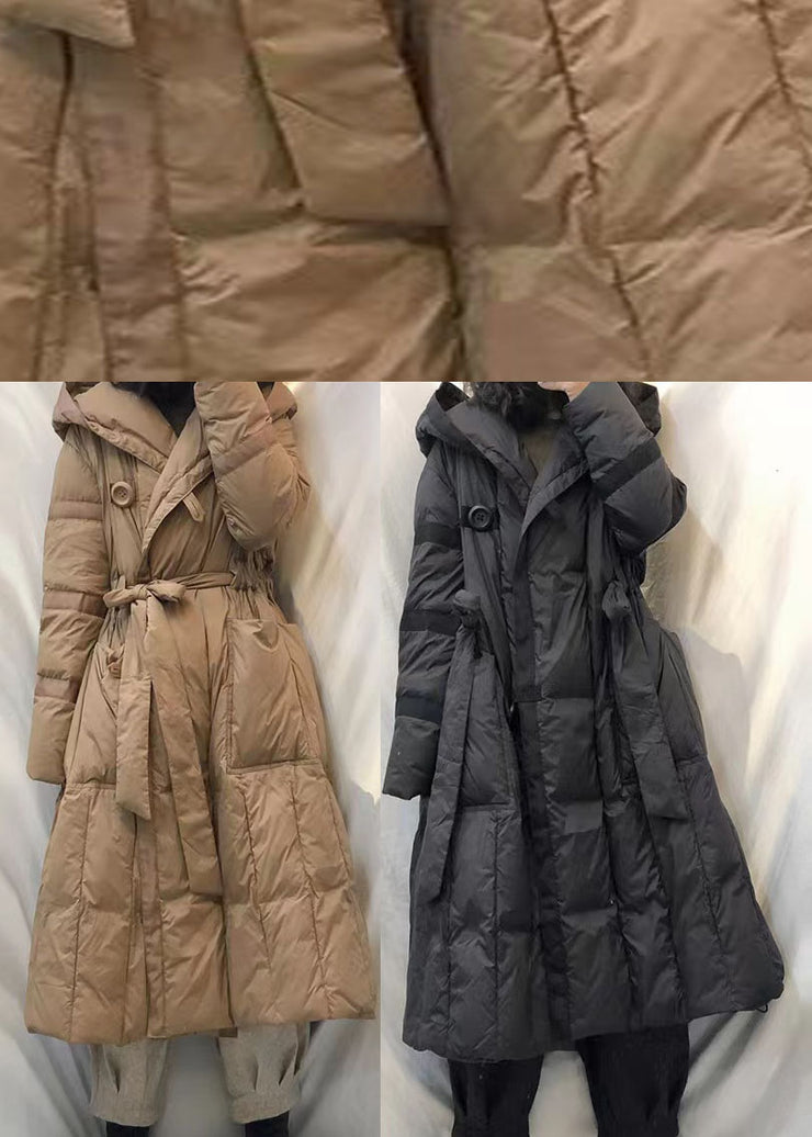 Neue Khaki-Taschen-Knopf-lose Winter-Entendaunenjacke