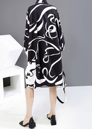 New Long Sleeve Black And White Woman 2021 Autumn Unique Shirt Dress - bagstylebliss