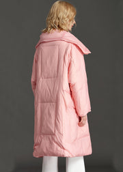 New Pink PeterPan Collar Pockets zippered Winter Duck Down Coat