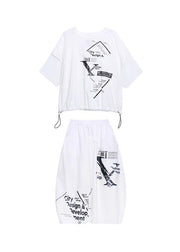 New Style Women Summer Casual T-shirt Top And Skirt Two Piece Set - bagstylebliss