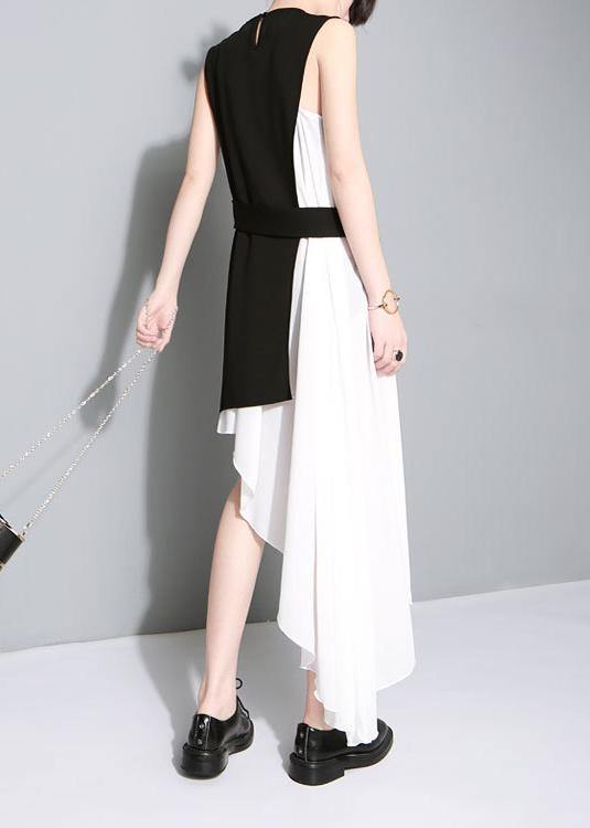 New asymmetrical design Personality Stitching Two Piece Dress - bagstylebliss