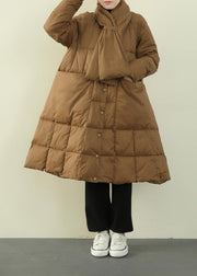 New black down jacket woman oversize snow thick pockets Luxury overcoat - bagstylebliss
