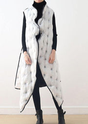 New black white waistcoat wear long thick loose large size cotton jacket coat on both sides - bagstylebliss