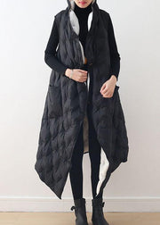 New black white waistcoat wear long thick loose large size cotton jacket coat on both sides - bagstylebliss