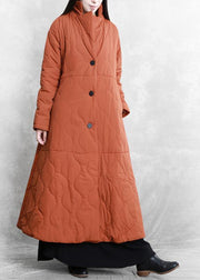New orange casual outfit plus size Coats stand collar thick winter coats - bagstylebliss