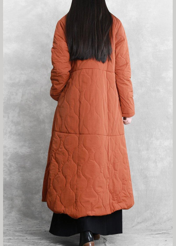 New orange casual outfit plus size Coats stand collar thick winter coats - bagstylebliss