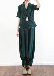 New original design green Tencel irregular head suit two-piece suit hanger pants - bagstylebliss