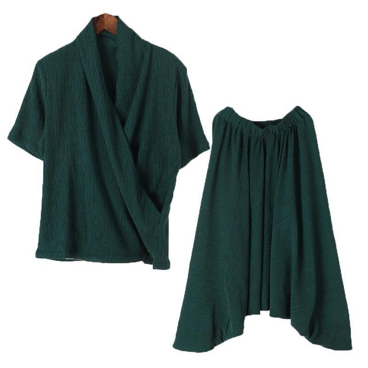New original design green Tencel irregular head suit two-piece suit hanger pants - bagstylebliss