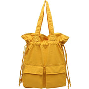 New outfit Design Double Front Pockets Simple Drawstring yellow Backpacks - bagstylebliss