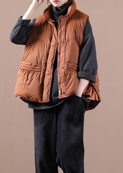 New oversize snow jackets overcoat orange stand collar zippered warm winter coat - bagstylebliss