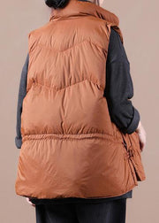 New oversize snow jackets overcoat orange stand collar zippered warm winter coat - bagstylebliss