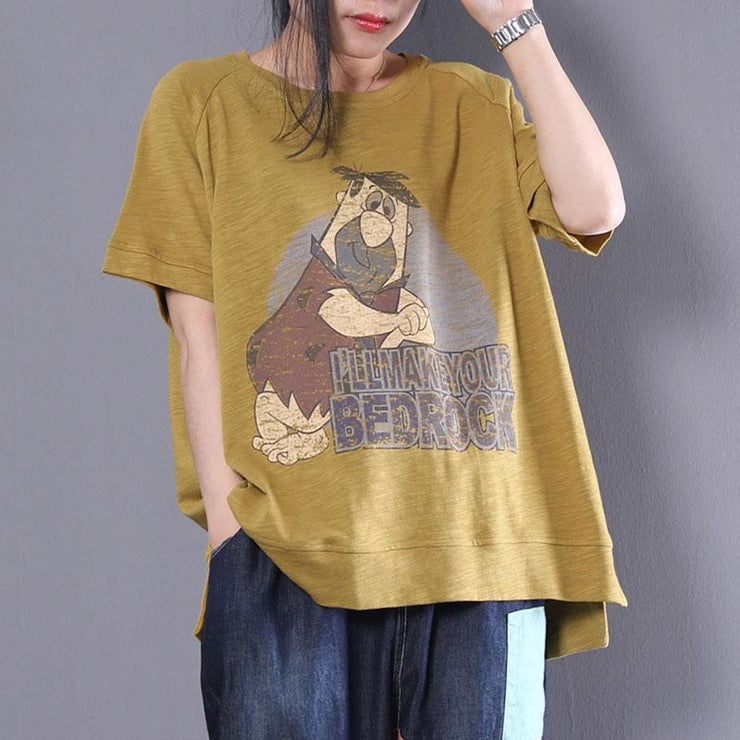 New summer t shirt plus size Cartoon Letter Printed Short Sleeve T-shirt Women Tops