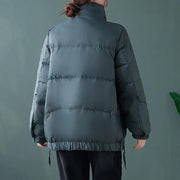 New trendy plus size down jacket Winter overcoat red stand collar patchwork goose Down coat - bagstylebliss