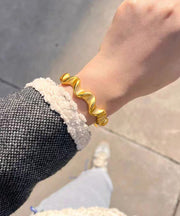 Novelty Gold Overgild Wave Satin Cuff