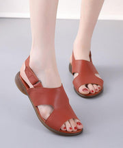 Orange Walking Sandals Genuine Leather Casual  Water Sandals - bagstylebliss