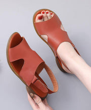 Orange Walking Sandals Genuine Leather Casual  Water Sandals - bagstylebliss