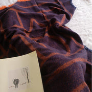 Orange geometric big scarf shawl thickened autumn and winter double-sided dual-use - bagstylebliss