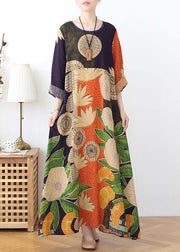 Organic Black Green Print Chiffon Patchwork Summer Dress - bagstylebliss