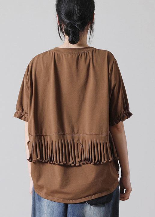 Organic Chocolate Casual Cotton Short Sleeve Summer T-Shirt - bagstylebliss