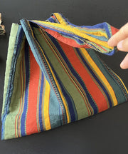 Organic Colorblock Colorful Stripes Canvas Vintage Satchel Handbag