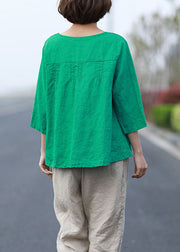 Organic Green Casual Button Loose Fall Coat