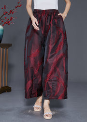 Organic Mulberry Feather Jacquard Pockets Silk Wide Leg Pants Fall