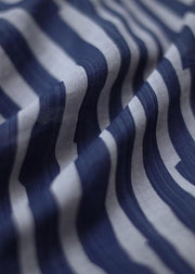 Organic Blue Striped Blouse O Neck Top Photography - bagstylebliss