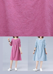 Organic Rose Jacquard Tunic O Neck Loose Spring Dresses - bagstylebliss