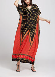 Luxy Women Vintage Print Maxi Dress Summer Caftan - bagstylebliss