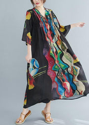 Organic V Neck Cinched Spring Tunics Print Plus Size Dresses - bagstylebliss
