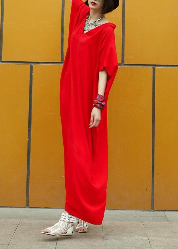 Red Caftans Summer Dress - bagstylebliss