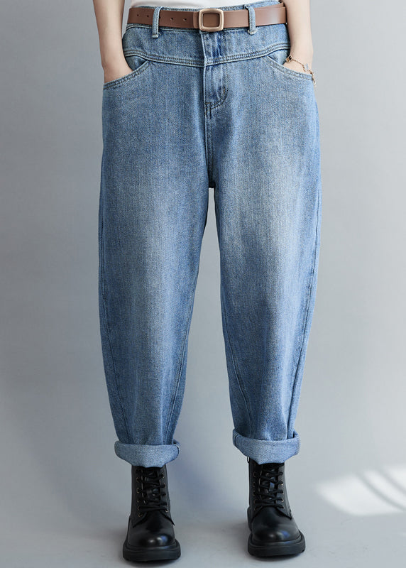 Organic Denim Blau Lässige Haremshose Spring