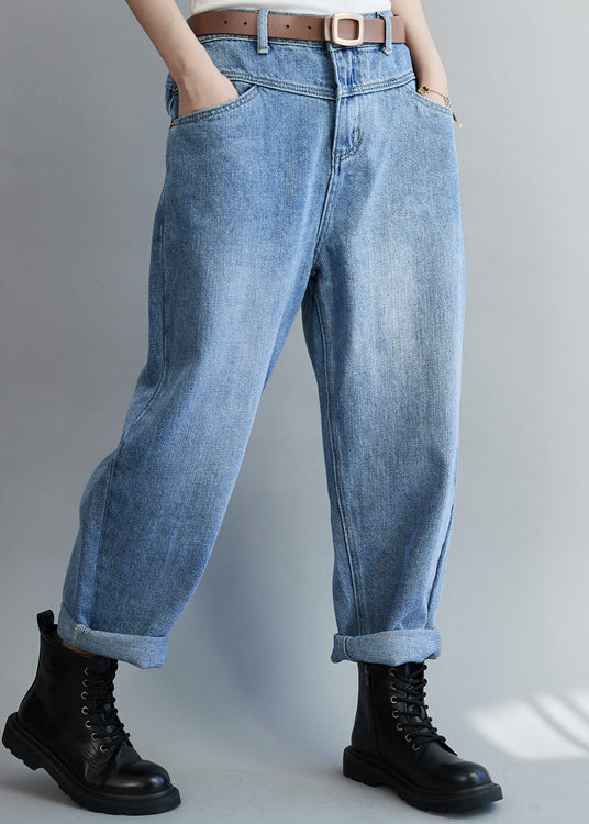 Organic Denim Blau Lässige Haremshose Spring