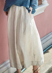 Organic linen skirt boutique Women Solid Casual Linen A-Line Skirt - bagstylebliss