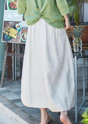 Organic linen skirt boutique Women Solid Casual Linen A-Line Skirt - bagstylebliss
