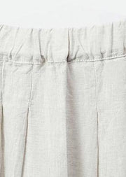 Organic linen skirt boutique Women Solid Casual Linen A-Line Skirt - bagstylebliss