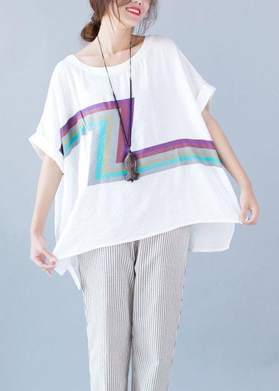 Organic o neck linen tops women blouses Photography white blouses summer - bagstylebliss