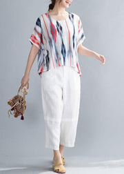 Organic o neck shirts women Inspiration striped top - bagstylebliss