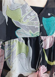 Organic print tops women o neck Petal Sleeve tunic blouse - bagstylebliss