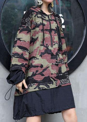 Organic prints hooded Cotton Tunics patchwork cotton fall Dress - bagstylebliss