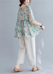 Organic v neck Ruffles summer tops Fashion Ideas floral blouse - bagstylebliss