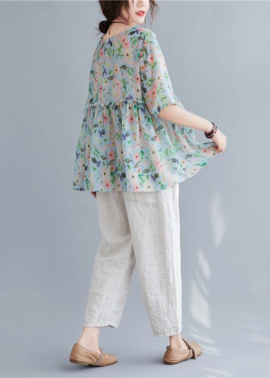 Organic v neck Ruffles summer tops Fashion Ideas floral blouse - bagstylebliss