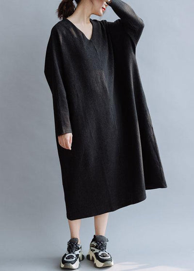 Organic v neck cotton dresses Fashion Ideas black Dresses fall - bagstylebliss
