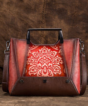 Original Design Tote Handtasche aus schwarzem Jacquard-Kalbsleder