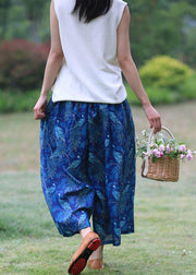 Original Xia Xin cotton and linen women's ramie printed wide-leg pants - bagstylebliss