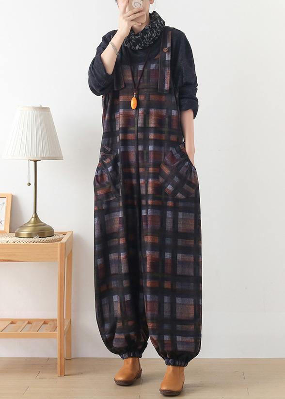 Original design worsted Jumpsuit British Classic Black Plaid Jumpsuit - bagstylebliss