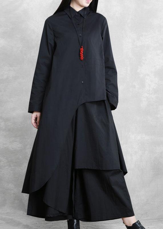 Original designer style black suit female 2021 autumn new irregular personality two-piece suit - bagstylebliss