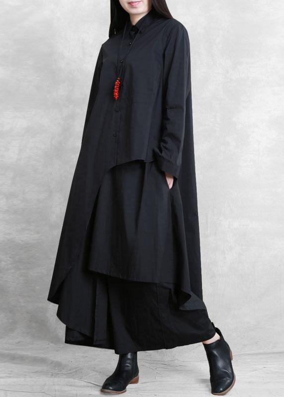 Original designer style black suit female 2021 autumn new irregular personality two-piece suit - bagstylebliss